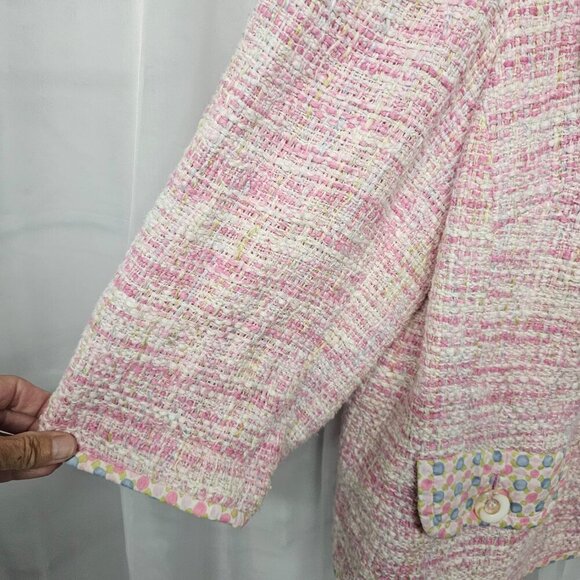 Vintage Sigrid Olsen Blazer Pink Tweed Coquette Twee Boho Office 22W - Picture 5 of 11